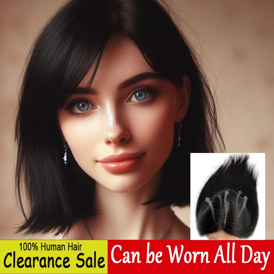 Dazzeal Topper заколки для наращивания волос 100% Remy прямые человеческие волосы женщин