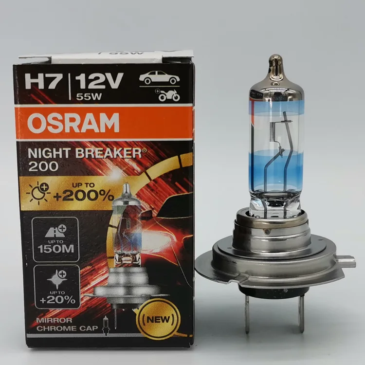 

OSRAM Night Breaker H4 H7 12V 55W 60/55W+200% Автомобильная галогенная лампочка