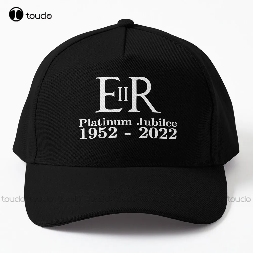 E Ii R Elizabeth Regina Platinum Jubilee Crown Logo With Dates In White Baseball Cap Womens Caps Hip Hop Trucker Hats Sun Hats