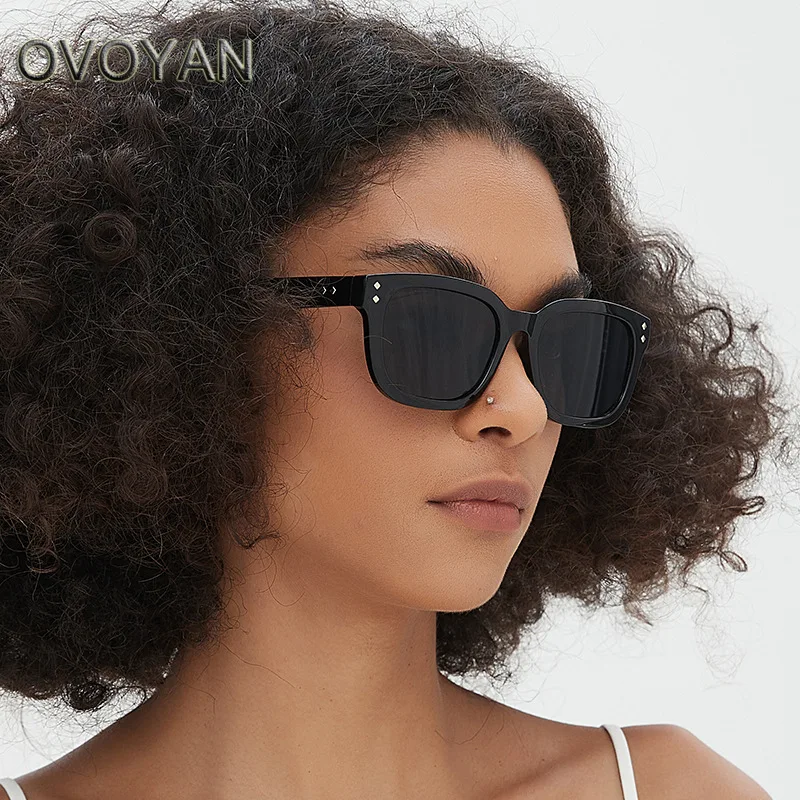OVOYAN Ретро Квадратные Солнцезащитные очки женские индивидуальные простые для