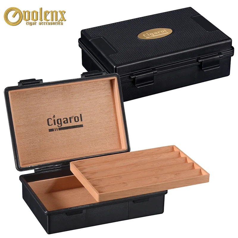 Plastic cigar box earthquake-resistant waterproof portable 10-pack cedar solid wood storage box