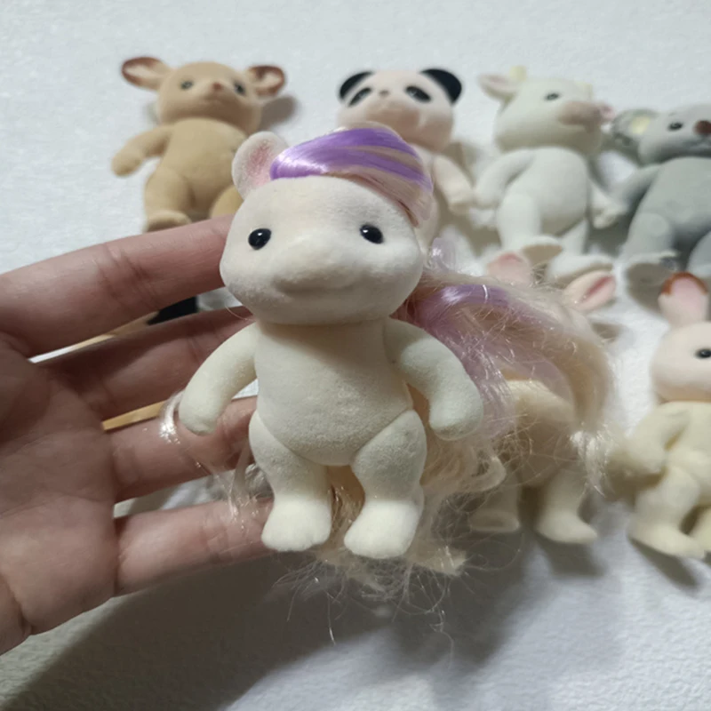 Фигурки животных в виде семьи леса кролика медведя собаки ворсистые фигурки