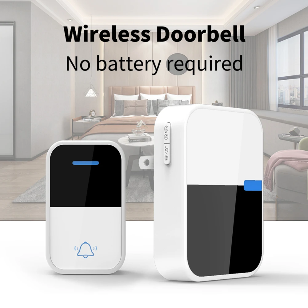 

Waterproof Door Bell Self Power Generation 433MHz RF Wireless Doorbell Receiver 110V-230V Intelligent Wireless Doorbell for Home