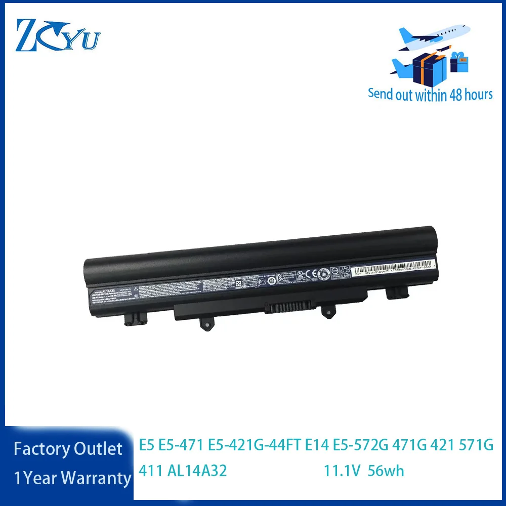 AL14A32 Аккумулятор для ноутбука Acer E5 E5-471 E5-421G-44FT E14 E5-572G 471G 421 571G 411 11 1 В 56 Втч