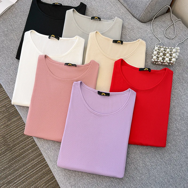 Женская блуза с длинным рукавом круглым вырезом 7 цветов