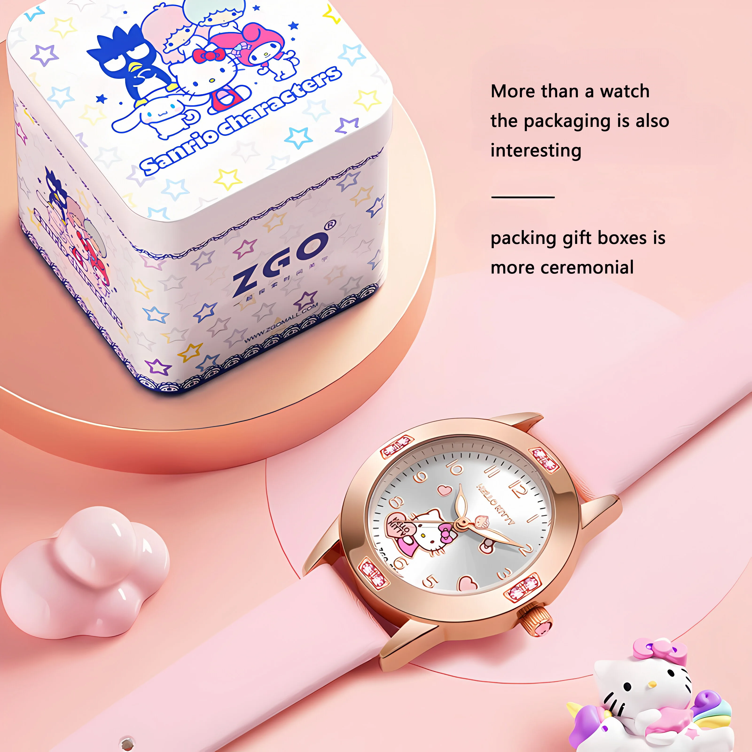 

Sanrio, Hello Kitty Cinnamoroll детские часы милые аниме спортивные часы водонепроницаемые светящиеся кварцевые наручные часы детские подарки