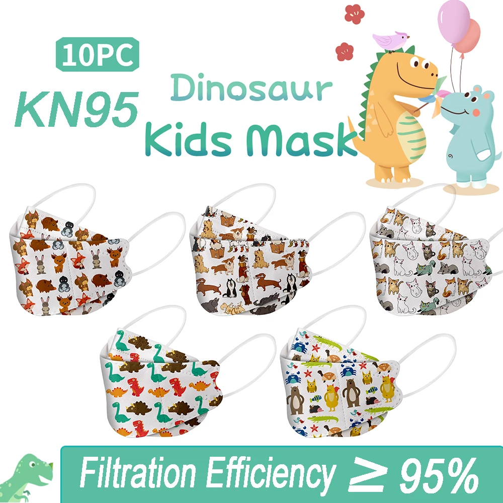 10 шт. kf94маска детская Корейская маска на лицо с рыбками собакой кошкой Мультяшные