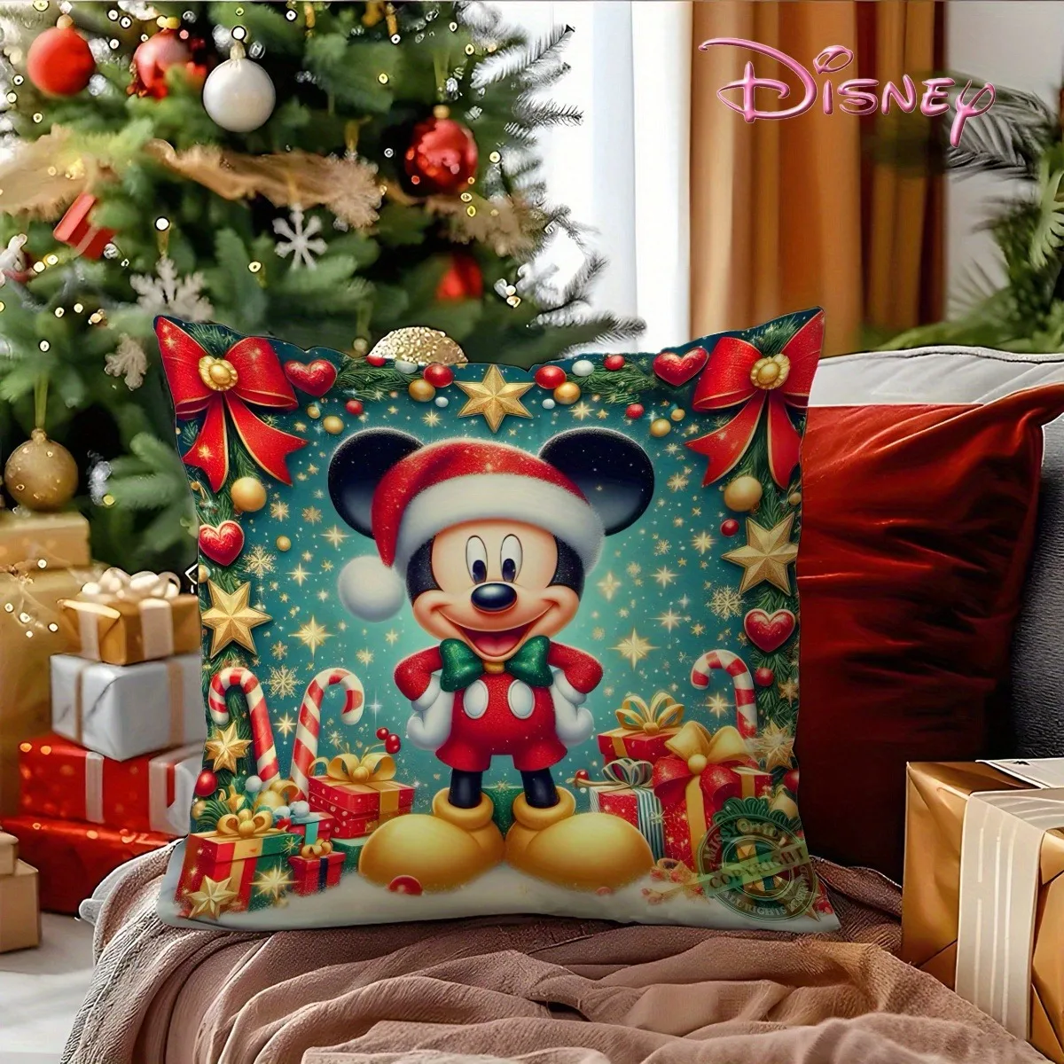 

Наволочка MINISO Рождественский Микки Маус Велюр