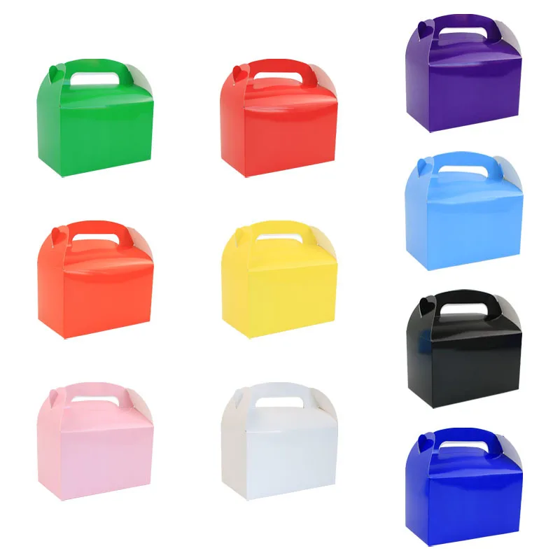 50pcs Candy Box Plain Colour Gift Bags Cake Boxes and Packaging  for Birthday Children‘s Day Wedding Party Decorations Supplies