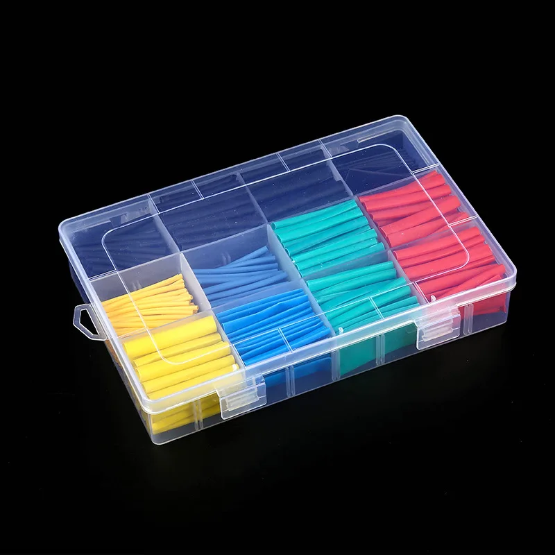 

530pc 2:1 Polyolefin Shrinking Assorted Heat Shrink Tube Wrap Wire Cable Insulated Sleeving Tubing Set Electrical Connector
