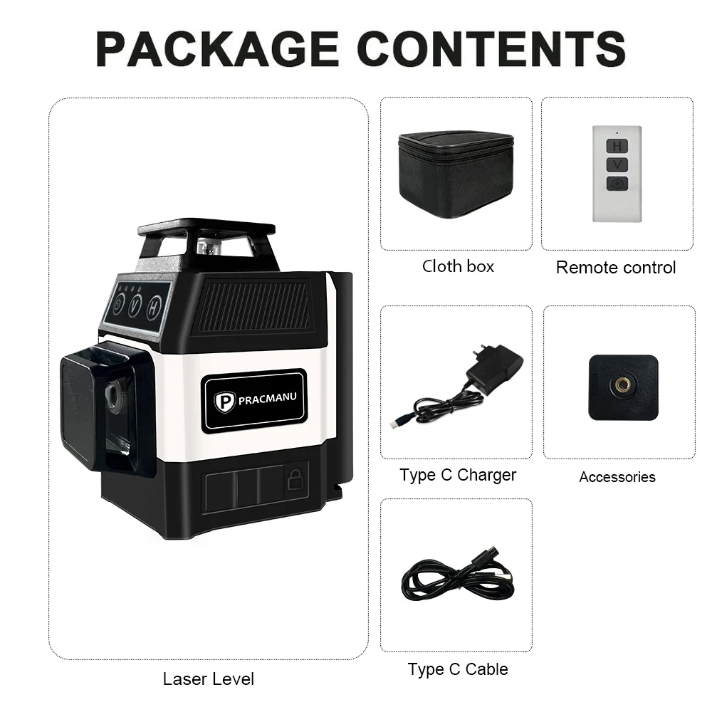 

Лазерный нивелир Pracmanu Mini 12 линий