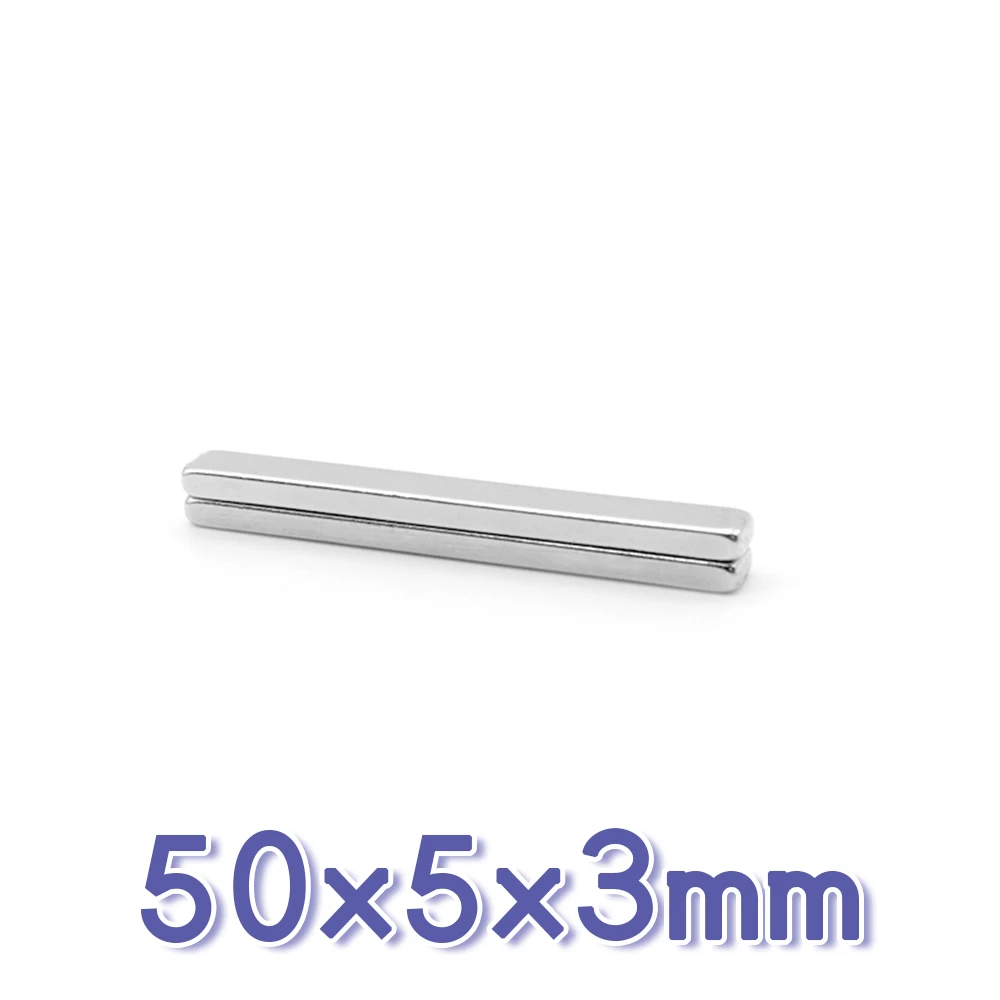 

2~50PCS 50x5x3mm Quadrate Rare Earth Neodymium Magnet N35 Block Strong Powerful Magnets 50x5x3 Permanent Magnet 50*5*3