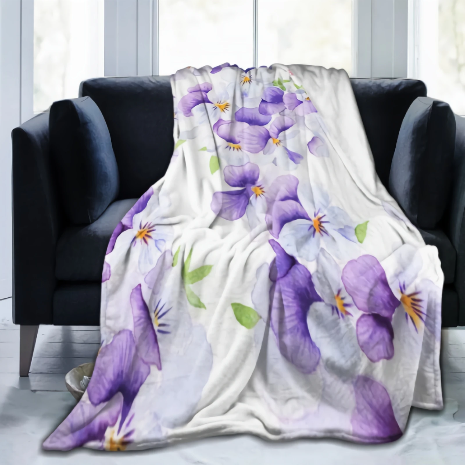 

Boho Flower Women's clothing Blanket Soft Cozy Throw Blankets Flannel Fleece Blankets for Couch Bed Living Room 50"x40"