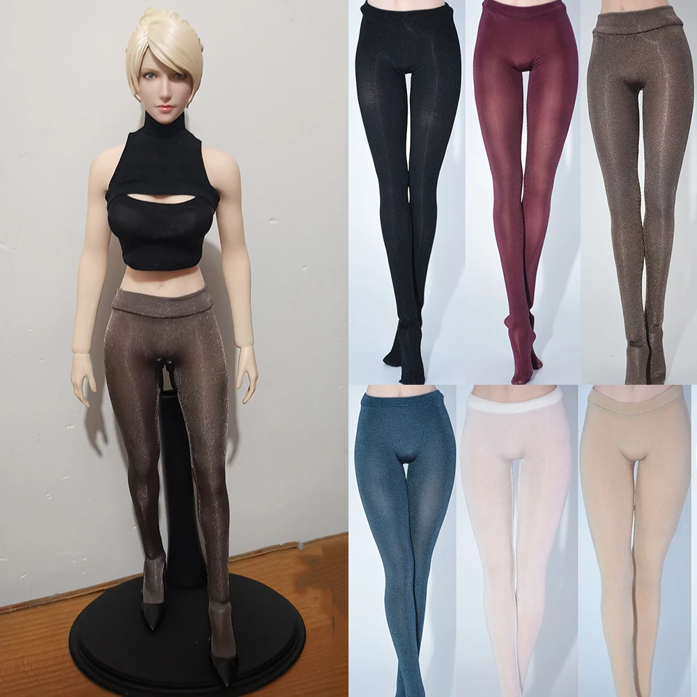 

1/6 Female Soldier Pantyhose Ice Silk Smooth High Waist Leggings Bottoming Stockings Sexy Tights For 12'' Action Figure Model
