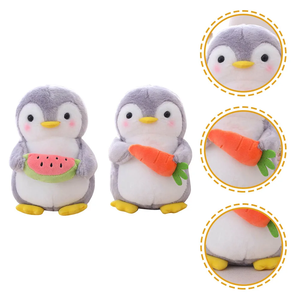 

2pcs Stuffed Penguin Animal Toy Penguin Plush Hugging Pillow Birthday Gift
