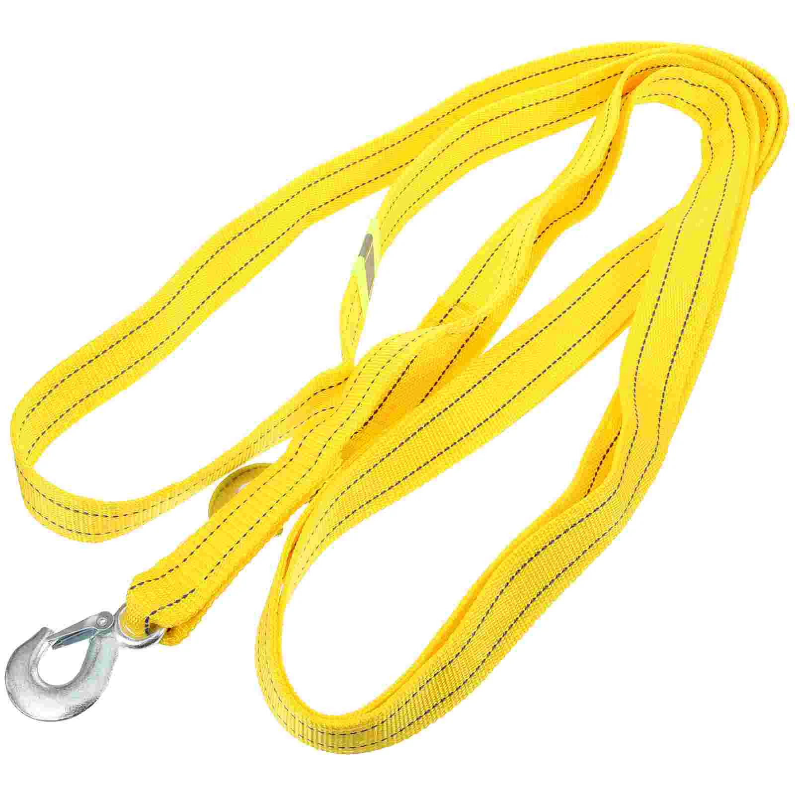

5m 5 Ton Heavy Duty Tow Strap Car Trailer Towing Rope Strap Cable with Hooks Emergency Vehicle Tool Yellow