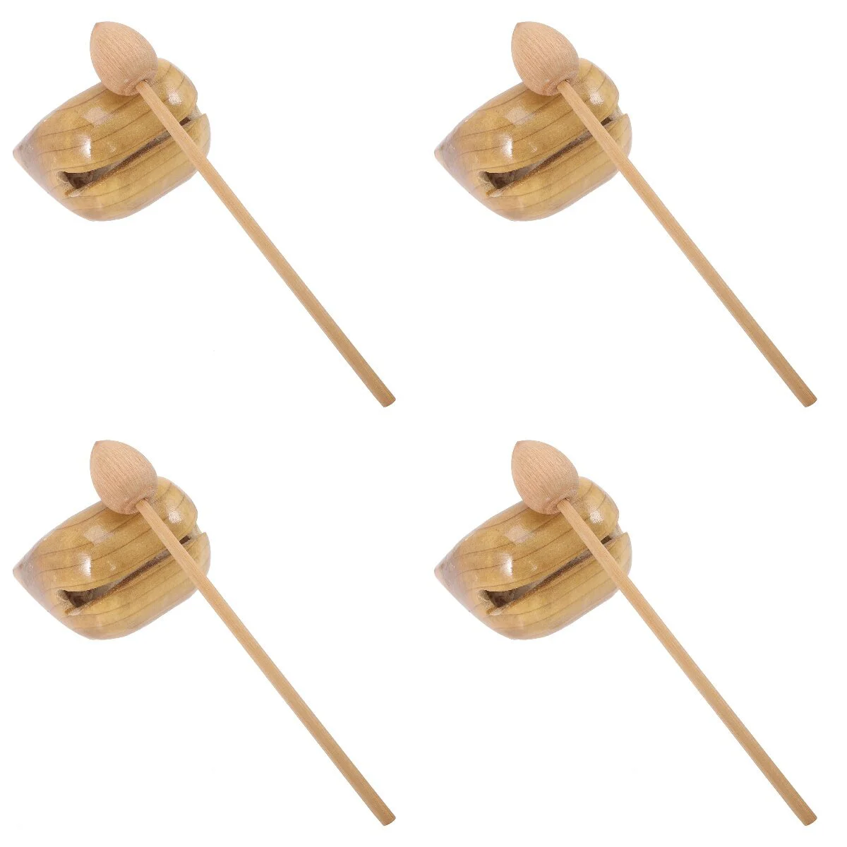 

4 Sets Tool Musical Instrument Kids Kidcraft Playset Natural Wooden Knocker Religious Woody Toy Fish Plaything Small Meditation