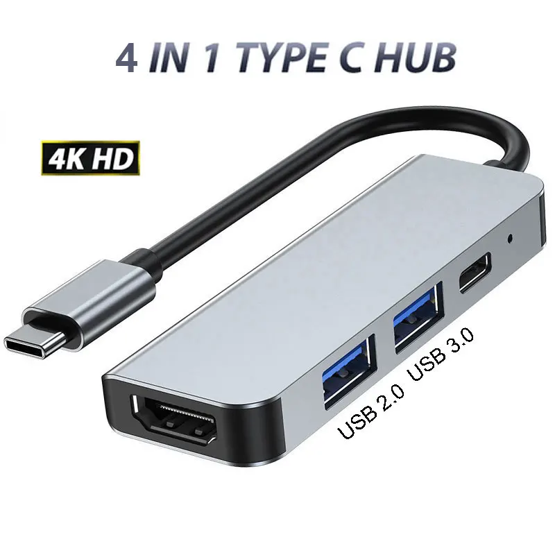 USB-разветвитель 4 в 1 с поддержкой HDMI и USB Type-C