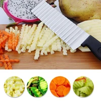 stainless steel potato chip slicer dough vegetable fruit crinkle wavy slicer knife potato cutter chopper french fry maker tools