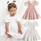 Детское платье с цветочным рисунком для девочек, летние детские платья в сельском стиле, вечерние праздничные повседневные платья для девочек, Повседневное платье