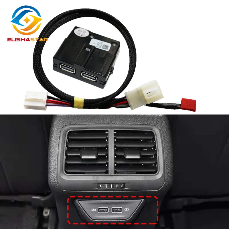 

Car Interior Rear Double USB Adapter Charger Socket Armerst USB Wiring Harness For VW Tiguan 2 MK2 Octavia Superb 5QD 035 726 L