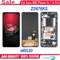 6 78 original amoled for asus rog phone 5s pro zs676ks lcd display touch screen digitizer assembly for rog phone5s pro lcd