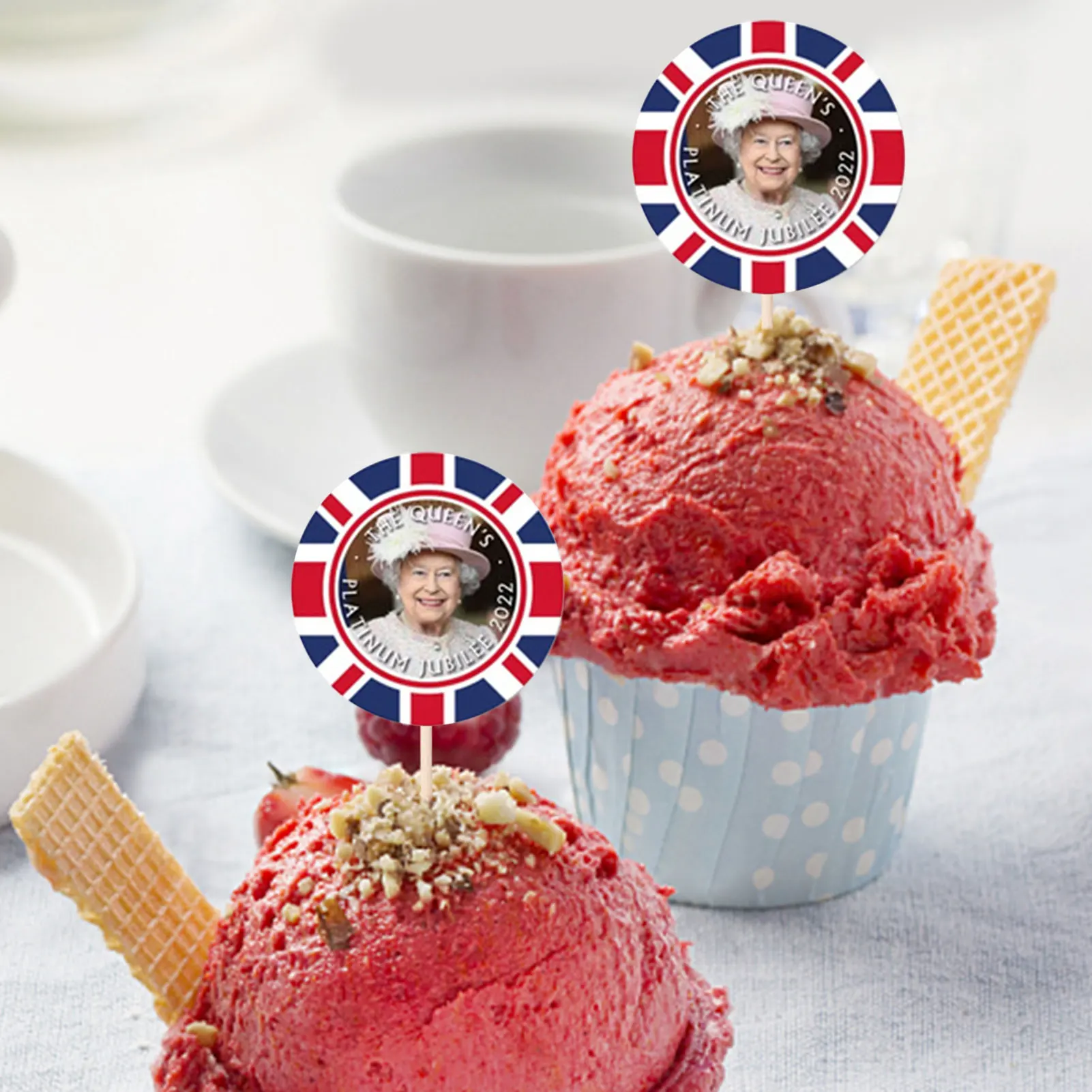 10 шт. украшения для торта Union Jack британский флаг силуэт королевы корона блестящие