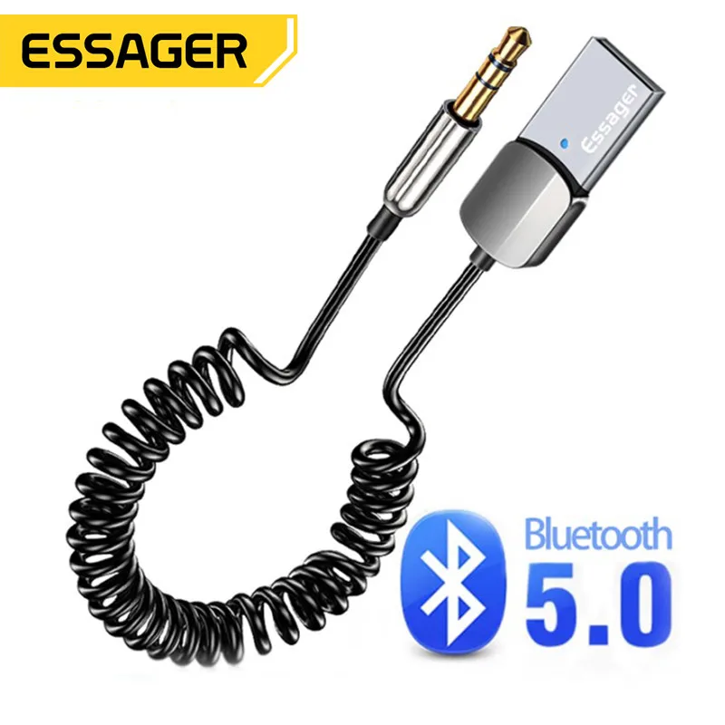 

Essager Aux Bluetooth Adapter For Car Dongle 3.5mm Jack USB Bluetooth 5.0 Receiver Auto Handfree Car Kit Audio Music Transmitter