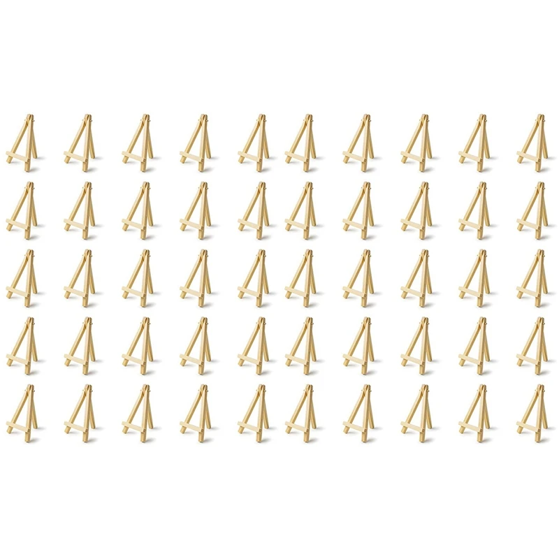 

50 Pieces Of Mini 5 Inch Wooden Easel. Business Cards, Display Photos, Small Canvases, Classroom DIY Arts And Crafts
