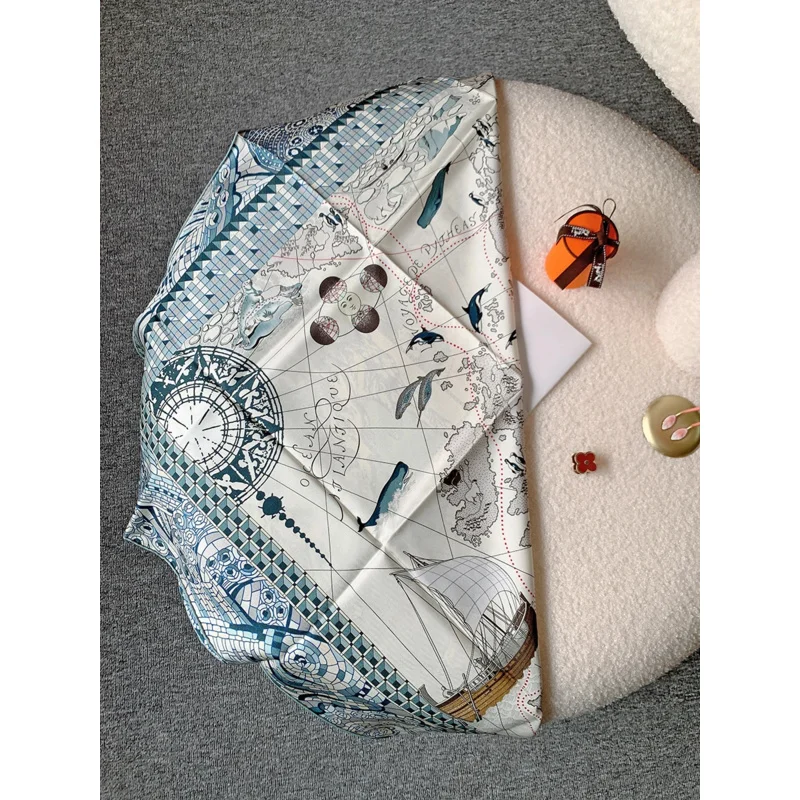 Морской авиационный шелковый шарф 100 шелк известный бренд чистый натуральный