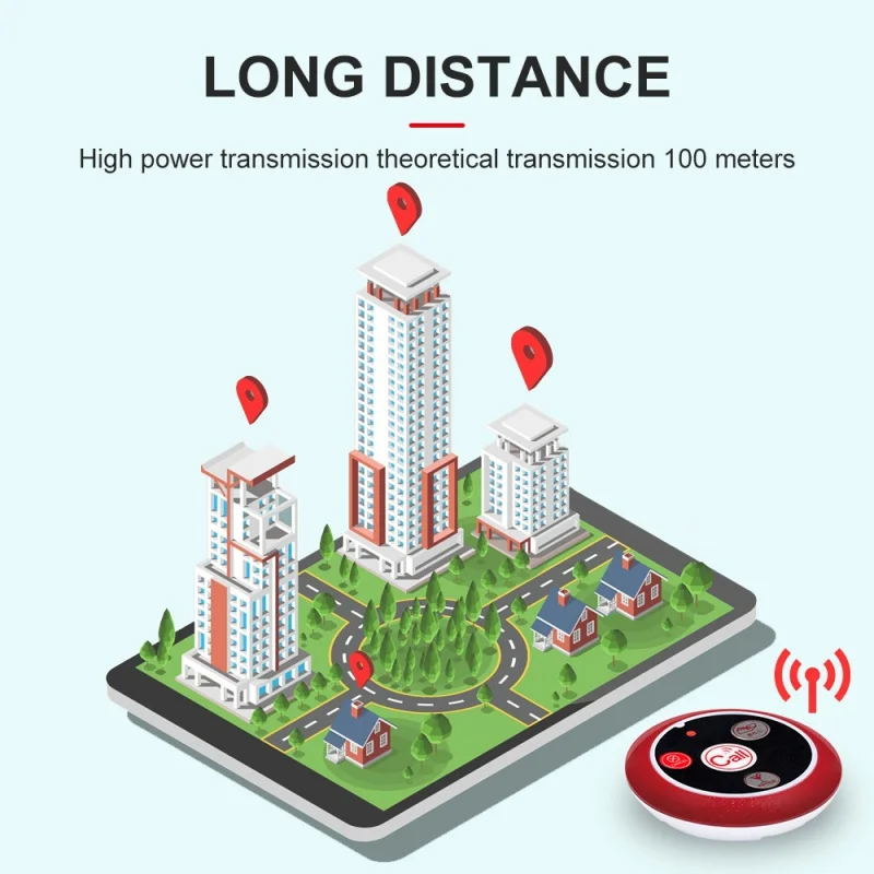 5-кнопочный зуммер QWICALL 433 92 МГц передатчик беспроводная система вызова гостей для
