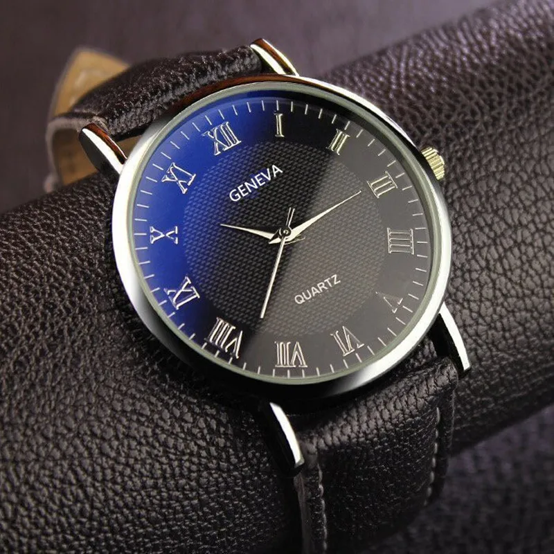 

1PC Fashion Featured Quartz Watch Three Eyes Watch Top Brand Luxurious Men's Watch Leather Belt Men's Black White Glass Belt Men