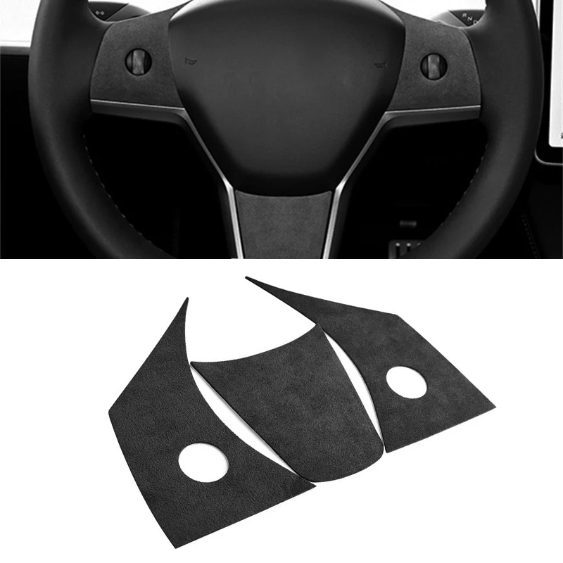 Алькантара для Tesla Model 3 2017-2022 Y 2021-2024 нашивки на руль накладка наклейка украшение