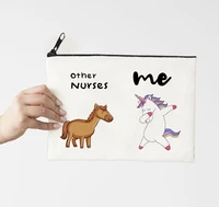 cute horse makeup bag travel size makeup animal prints cosmetic bag zipper 2021 fashion canvas personalized bags