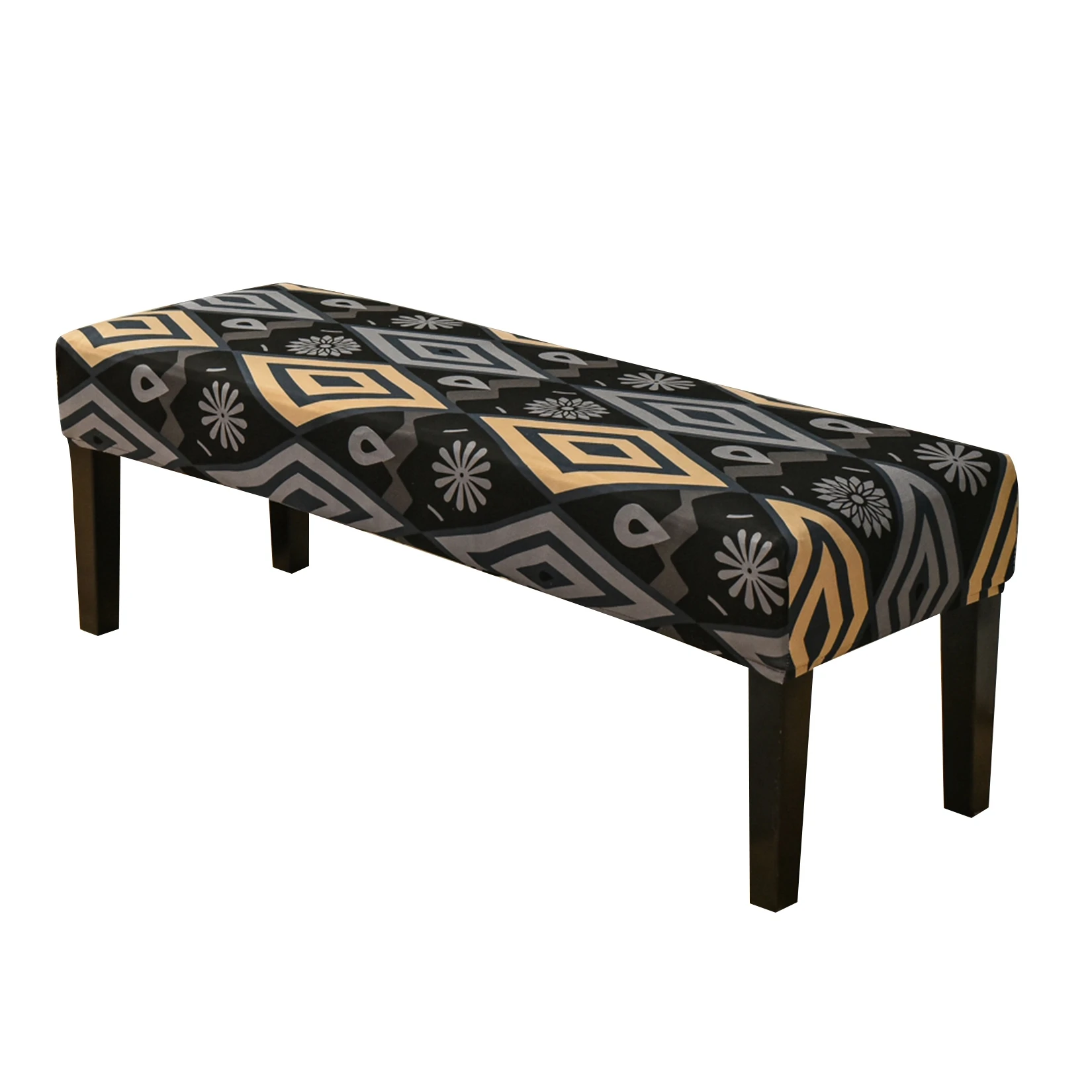 

Long Bench Cover Floral Print Chair Slipcovers for Living Room Bedroom Washable Rectangular Stool Cover Home Decor