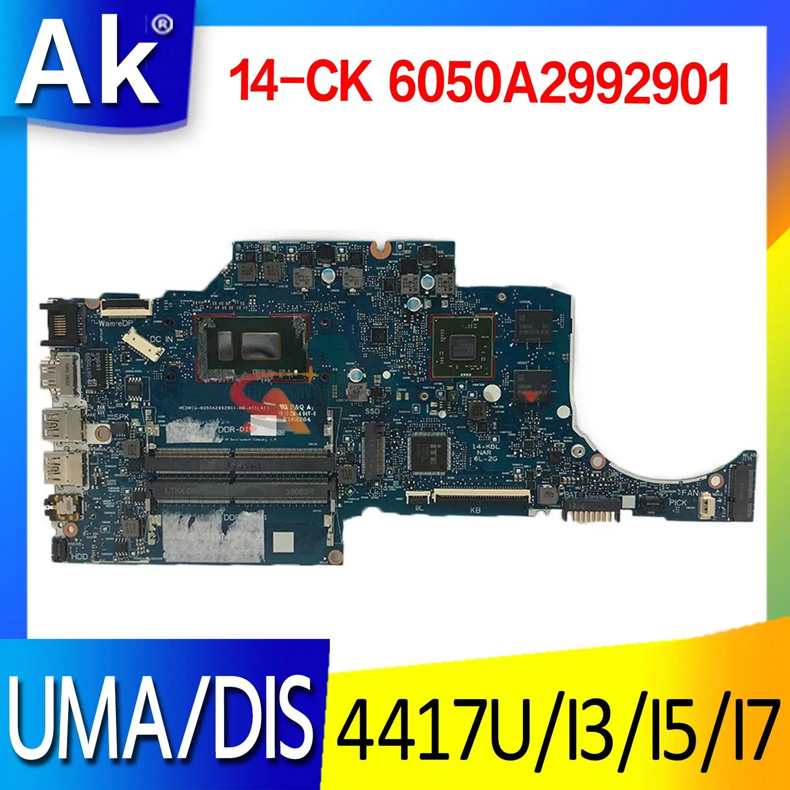 

Для HP 14-CF TPN-I130 Материнская плата ноутбука L24459-001 6050A2992901 w/ 4417U i3 i5 i7 CPU L23232-001