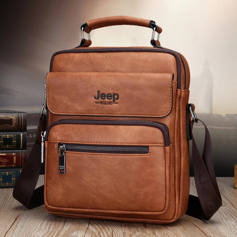 Men'S Shoulder Strap Handbags Bag Briefcase Purse Leather Bolsas Square Messenger Cross Business Crossbody Side Bag For Men