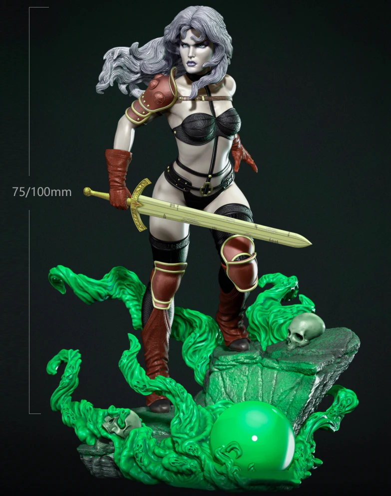 

1/24 75mm 1/18 100mm Resin Model Kits Battle Girl Figure Unpainted No Color RW-619