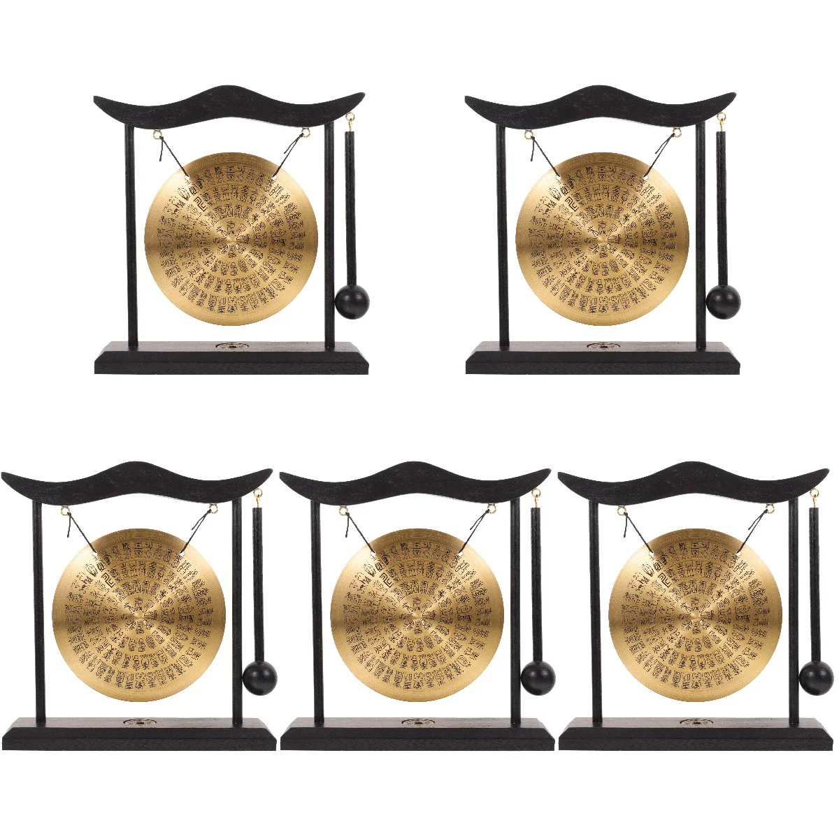 

5pcs Chinese Gong Adornment Unique Desktop Gong Ornament Home Chic Decoration
