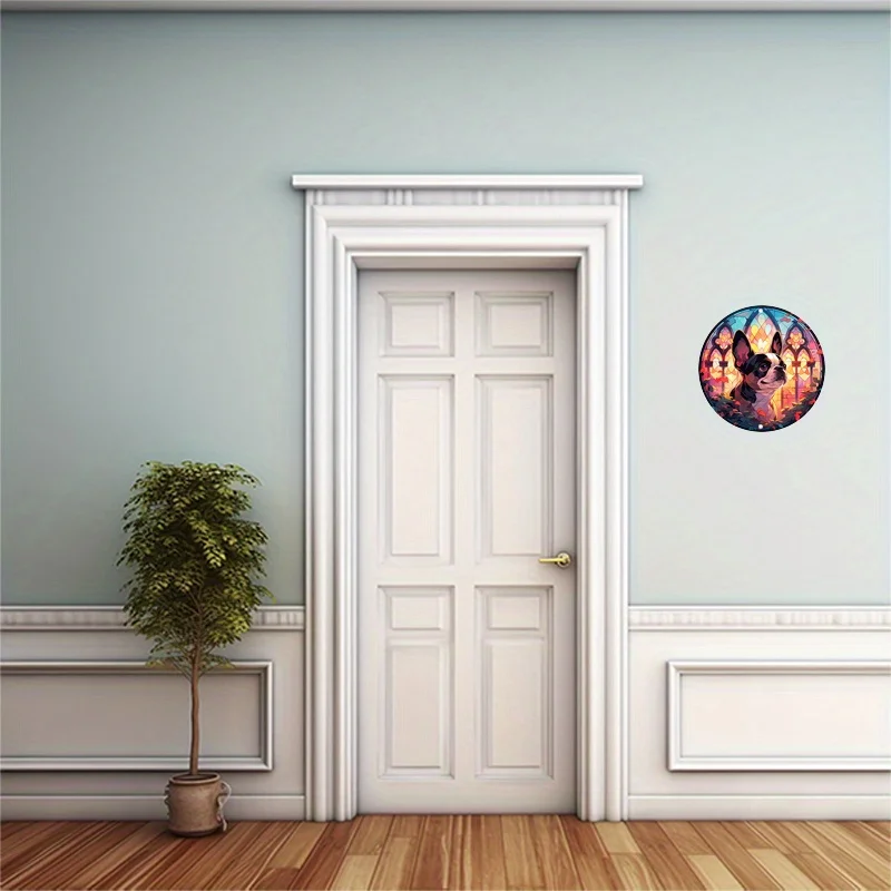 Декоративный Алюминиевый металлический знак для собак Бостон-терьер в витражном