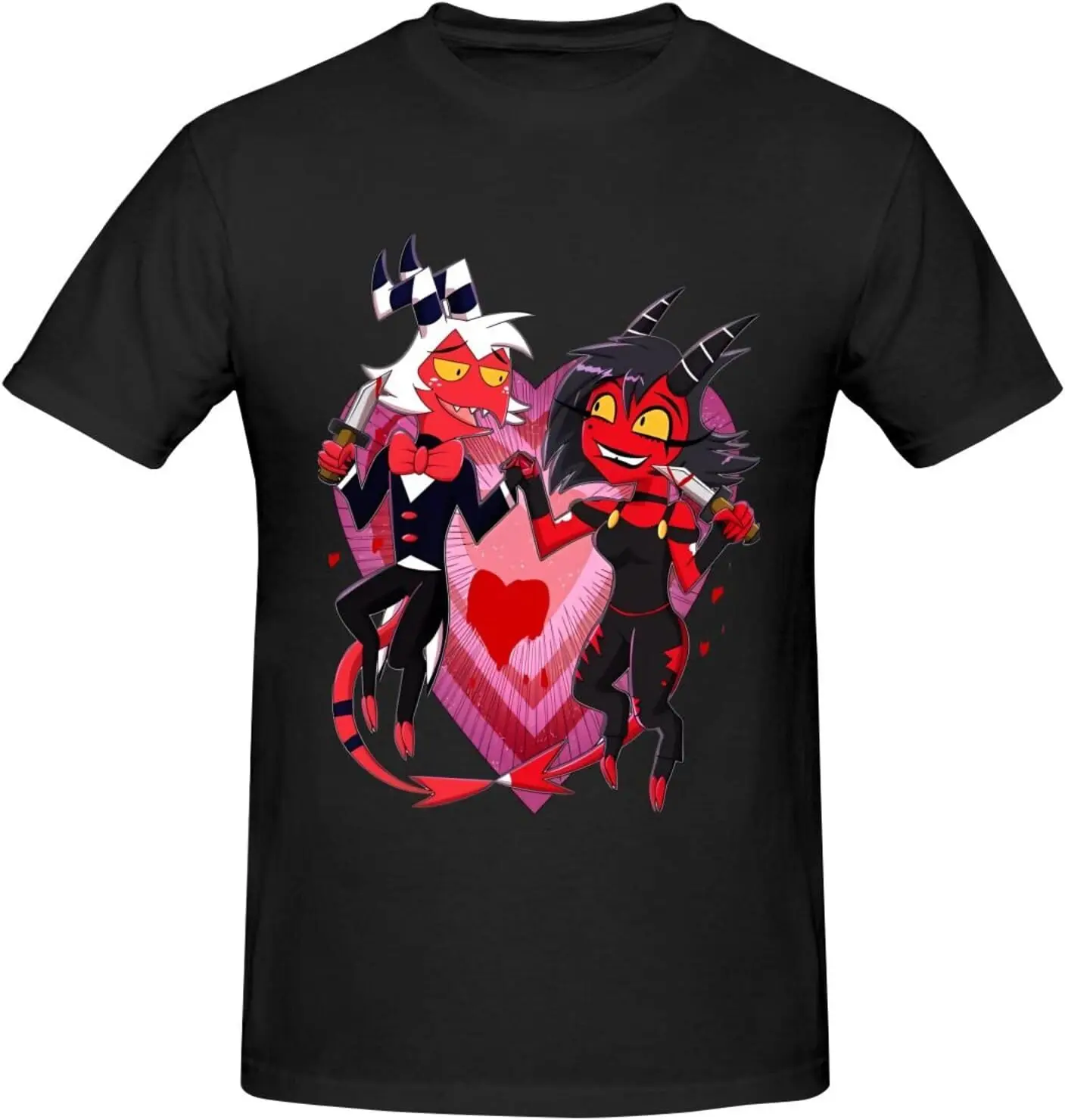 Рубашка Helluva с аниме Мужская дышащая хлопковая футболка на заказ коротким