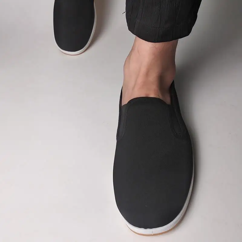Waterproof Cloth Shoes Middle-Aged and Elderly Non-Slip Tendon Sole Cotton Added 355 Black Work 3522 Old Beijing Cloth...