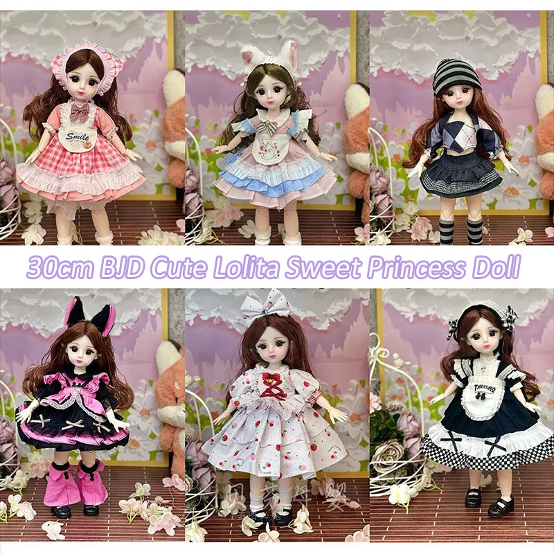 30 см BJD милая Лолита кукла принцессы 1/6 многосуставные подвижные 3D реалистичные