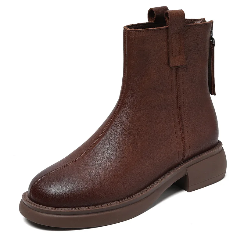 

Женские ковбойские ботинки из натуральной кожи, на молнии сзади