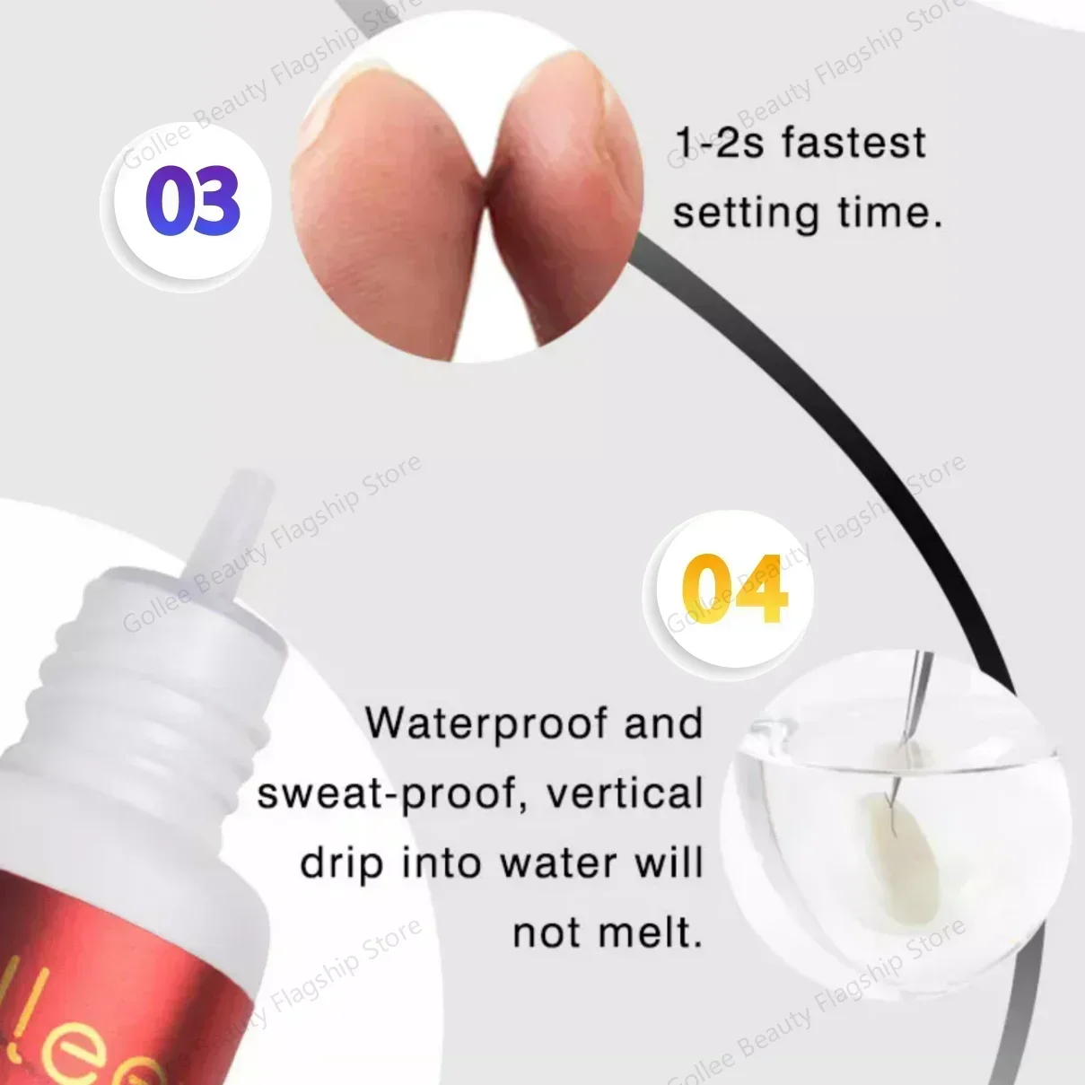 Клей для наращивания ресниц Gollee праймер и Super Bonder 1 сек. быстросохнущее удержание