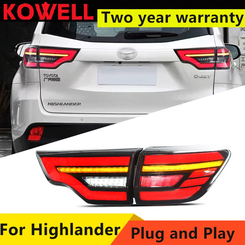 

Car LED Taillight Tail Light For Toyota Highlander 2015 - 2021 Rear Running Light + Brake + Reverse Lamp + Dynamic Turn Signal