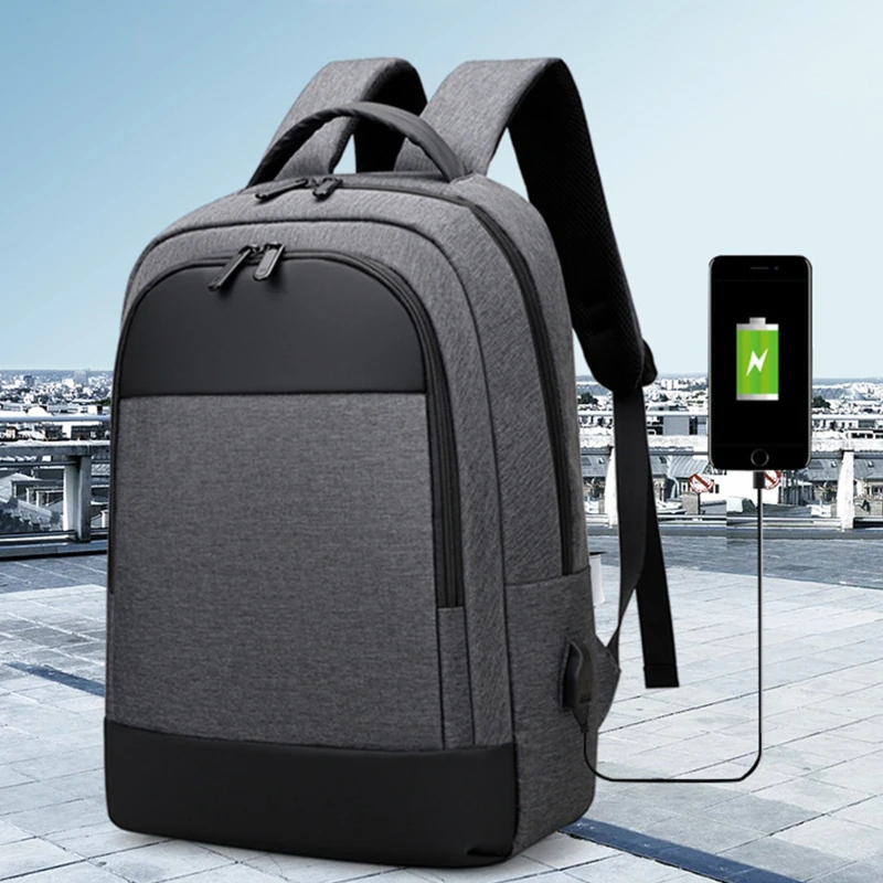 

Новый рюкзак для мужчин, многофункциональная деловая водонепроницаемая сумка из полиэстера для ноутбука диагональю дюйма с USB-зарядкой, по...