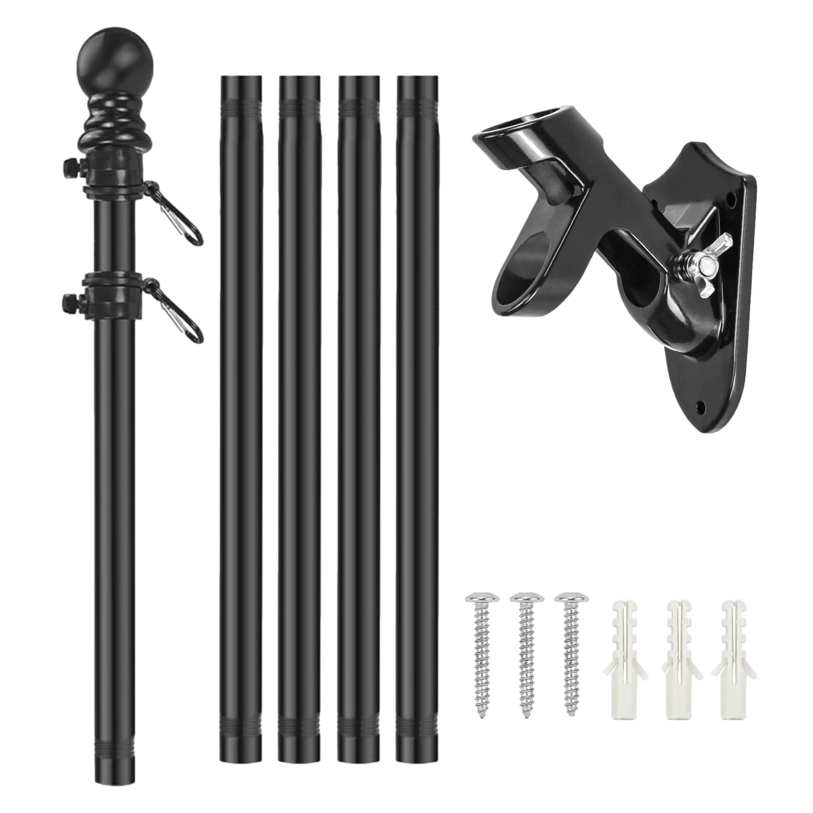 

Набор бытовых флагштоков 6 футов, флагштоки, металлические настенные вращающиеся флагштоки с держателем для жилых или коммерческих блоков