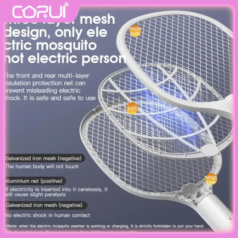 

Portable Electric Mosquito Swatter 3000v Handheld Bug Zappers Usb Rechargeable With Base Holder Mosquito Swatter 2 In 1
