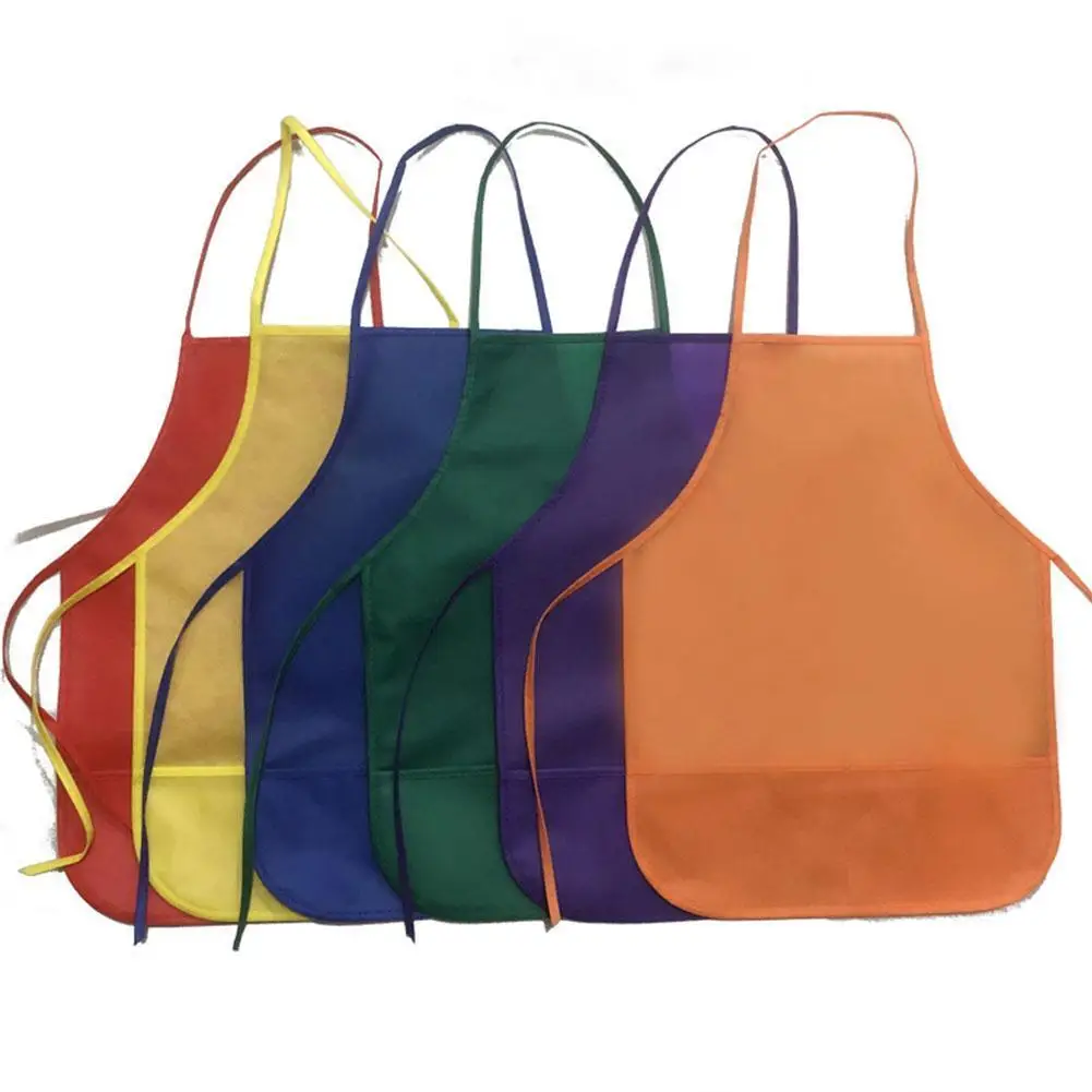 

Unisex Colorful Children Aprons Waterproof Non-Woven Fabric Painting Kids Apron for Activities Art Painting Class Craft